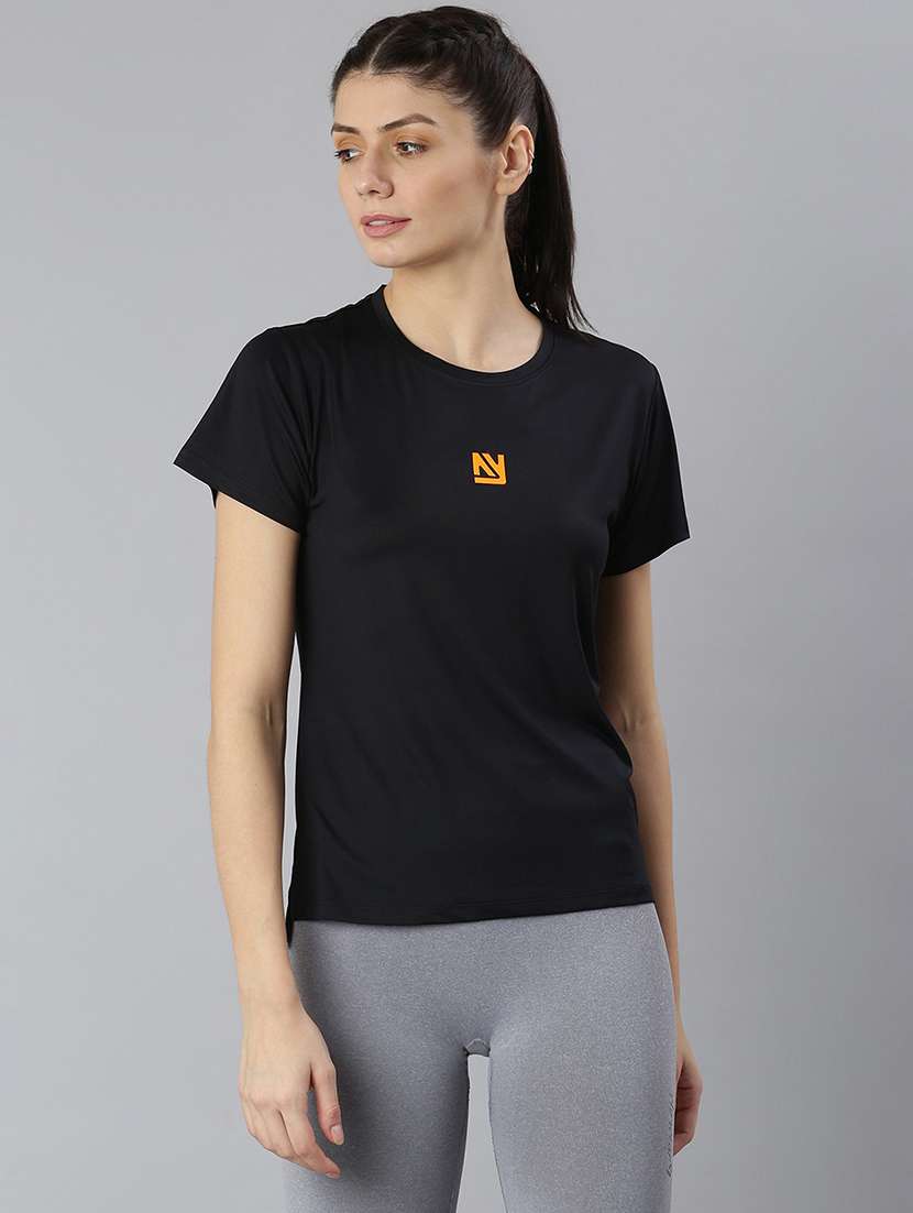 women printed round neck dri-fit sports t-shirt - 21762890 -  Zoom Image - 0