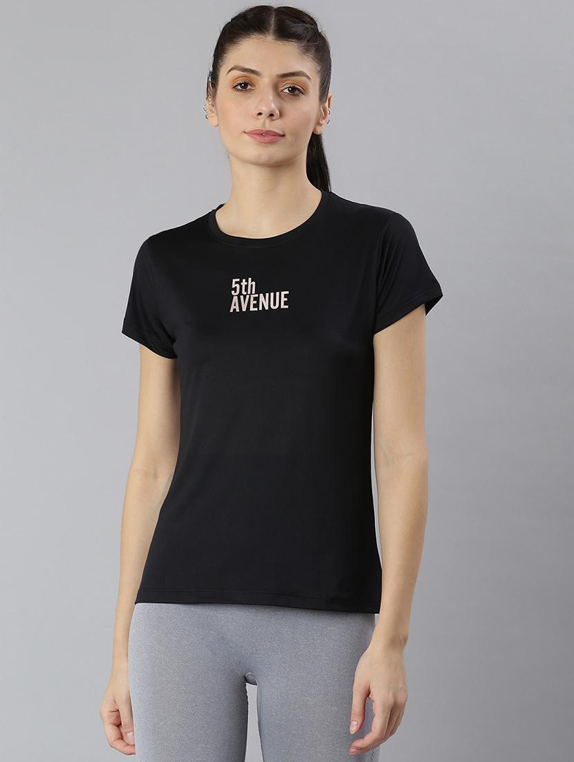 women printed round neck dri-fit sports t-shirt - 21762894 -  Zoom Image - 0