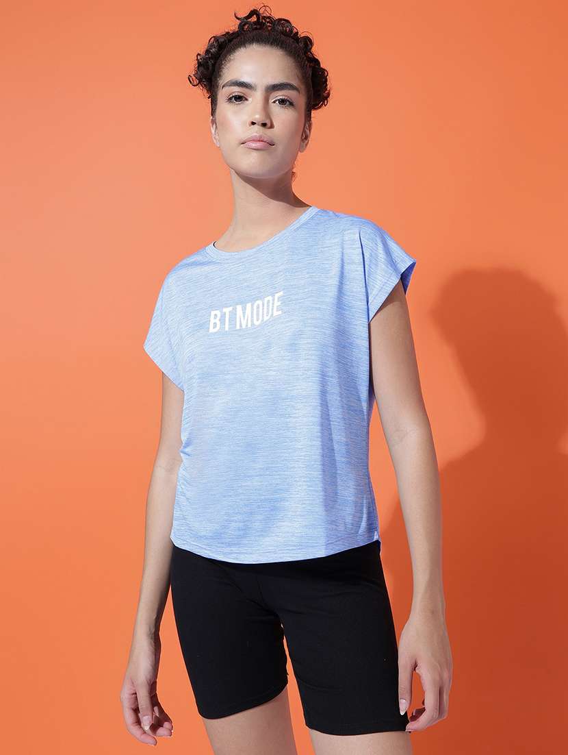 women typography printed relaxed fit dri-fit t-shirt - 21762908 -  Zoom Image - 0