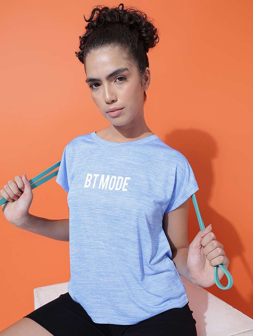 women typography printed relaxed fit dri-fit t-shirt - 21762908 -  Standard Image - 3