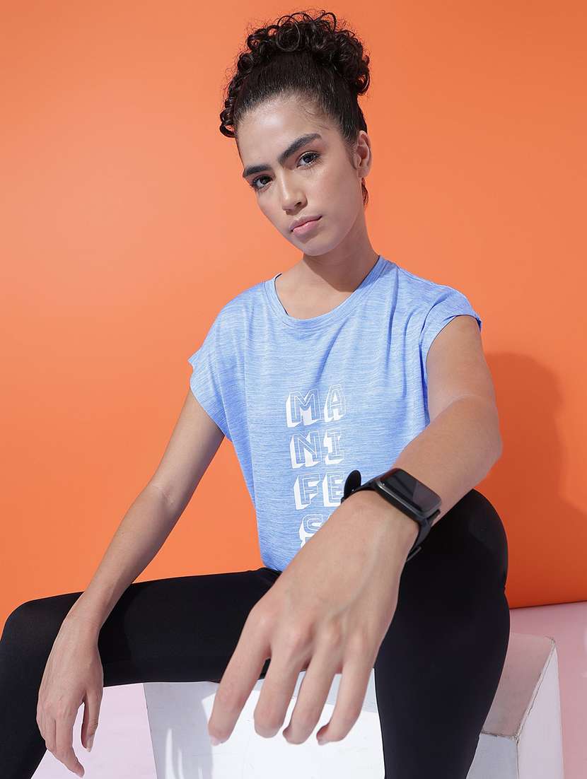 women typography print relaxed fit dri-fit t-shirt - 21762909 -  Standard Image - 3