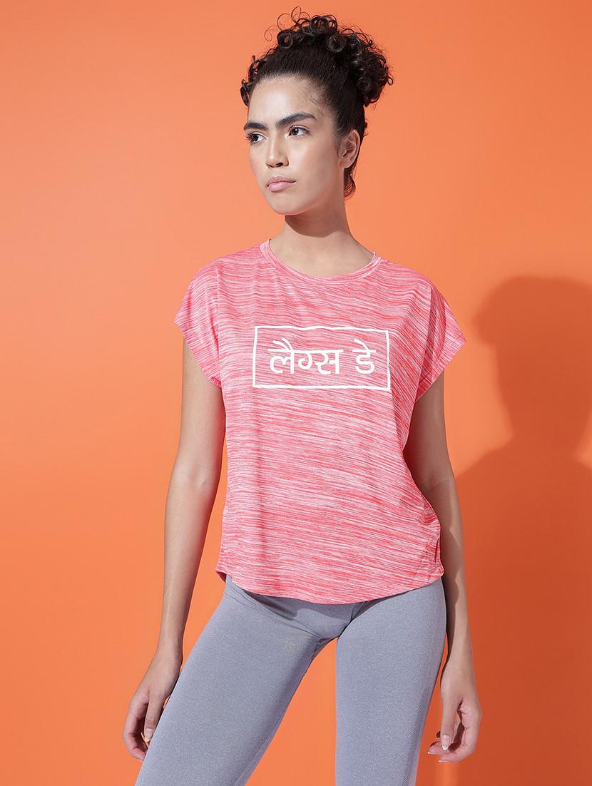 women typography print relaxed fit dri-fit t-shirt - 21762920 - Zoom Image - 0