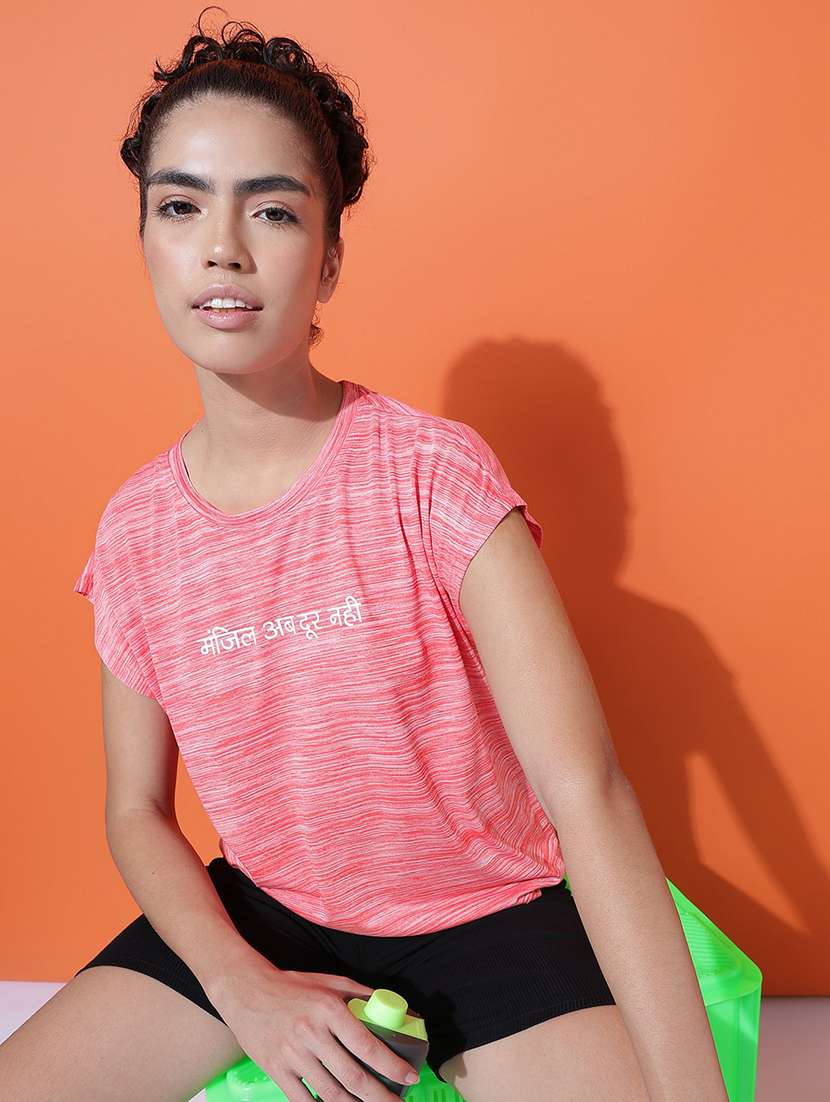 women printed round neck dri-fit t-shirt - 21762921 -  Standard Image - 3