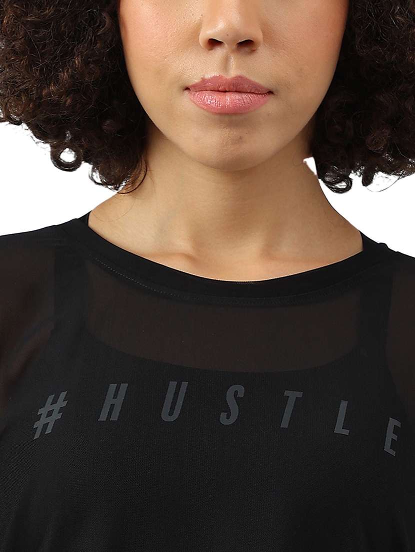 women typography printed round neck dri-fit t-shirt - 21762930 -  Standard Image - 5