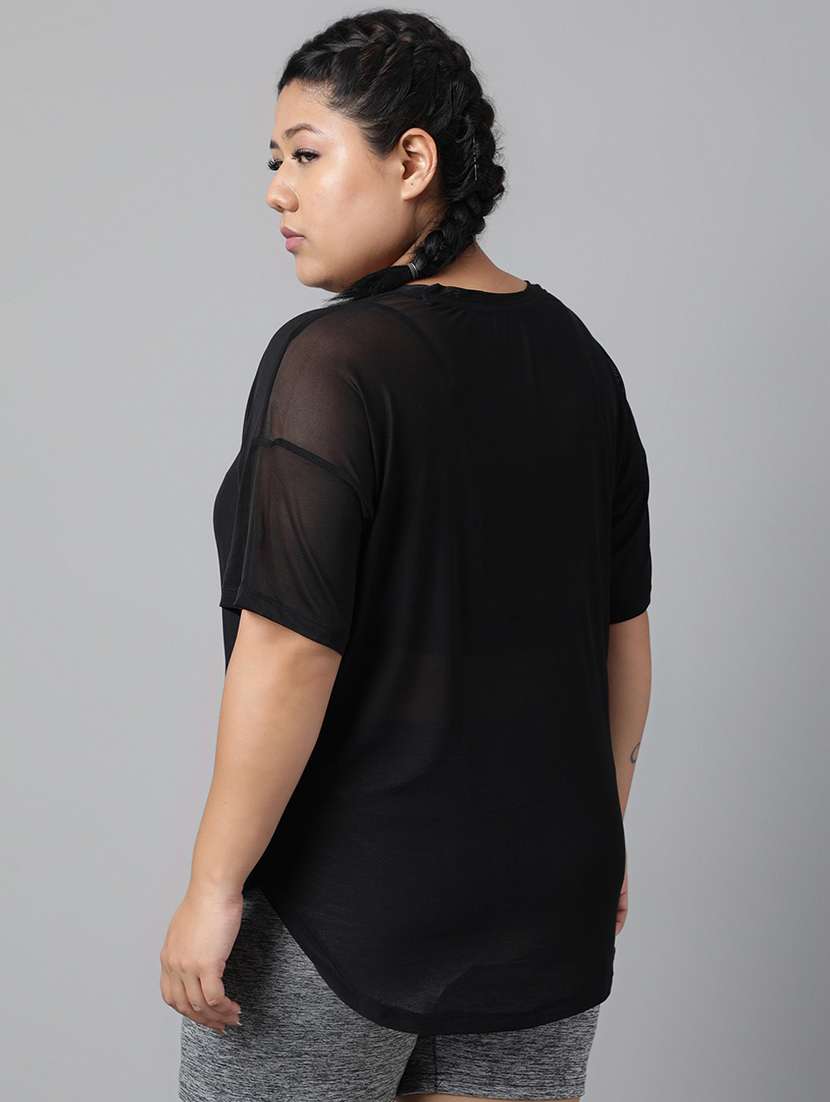 women typography printed plus size dri-fit t-shirt - 21762931 - Standard Image - 3