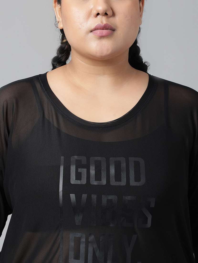 women typography printed plus size dri-fit t-shirt - 21762931 - Standard Image - 5