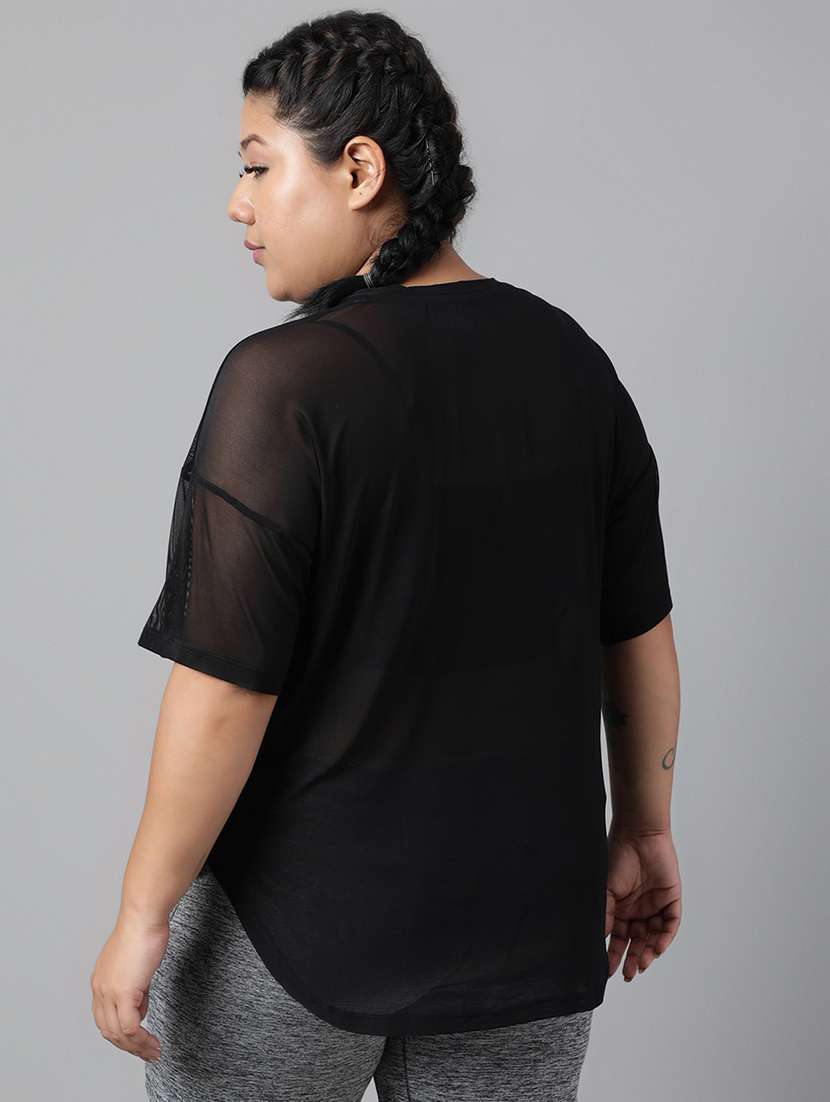 women typography printed plus size dri-fit t-shirt - 21762932 - Standard Image - 3