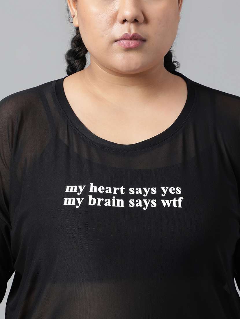 women typography printed plus size dri-fit t-shirt - 21762932 - Standard Image - 5