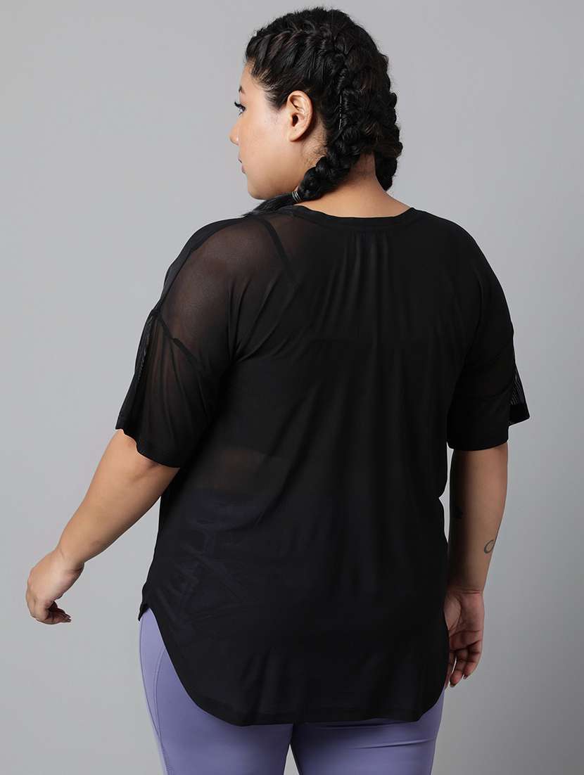 women typography printed plus size dri-fit t-shirt - 21762934 - Standard Image - 3