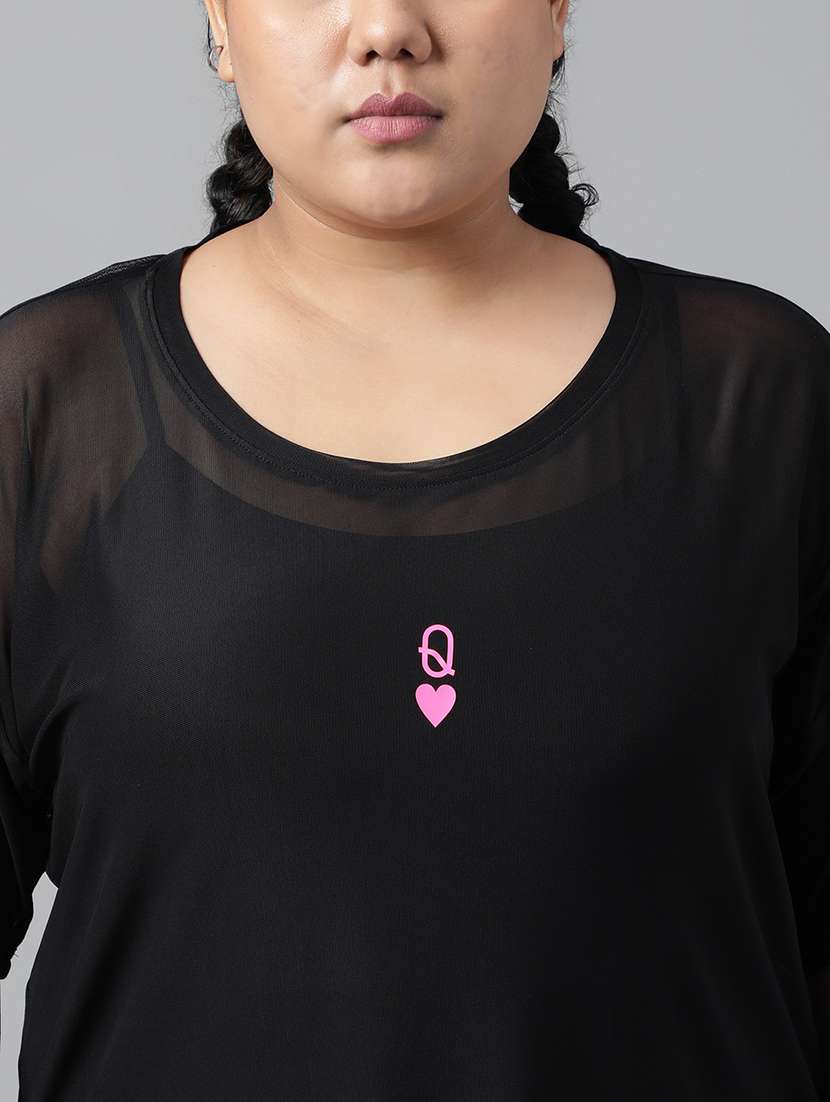 women solid plus size dri-fit t-shirt - 21762935 - Standard Image - 5