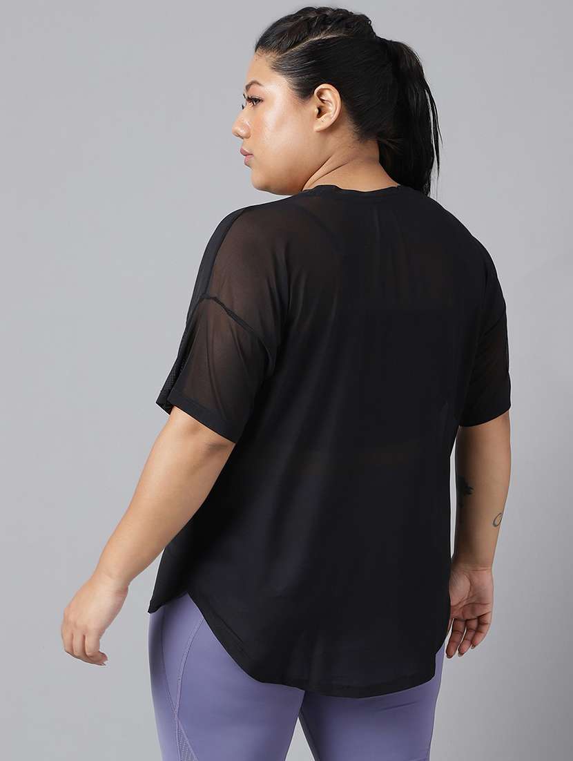 women typography printed plus size dri-fit t-shirt - 21762936 - Standard Image - 3