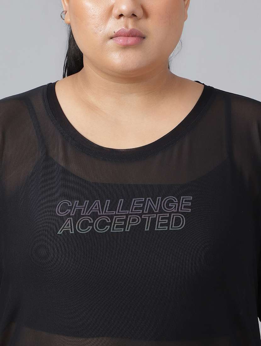 women typography printed plus size dri-fit t-shirt - 21762936 - Standard Image - 5