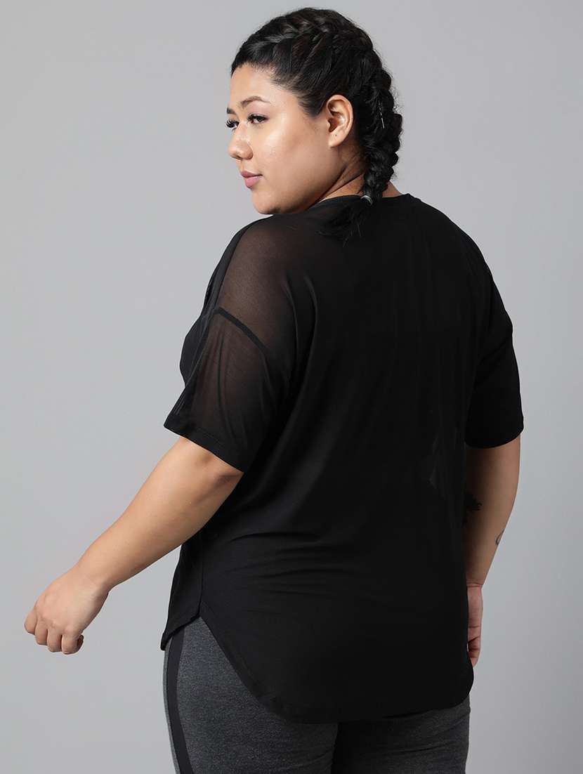 women typography printed plus size dri-fit t-shirt - 21762937 - Standard Image - 3