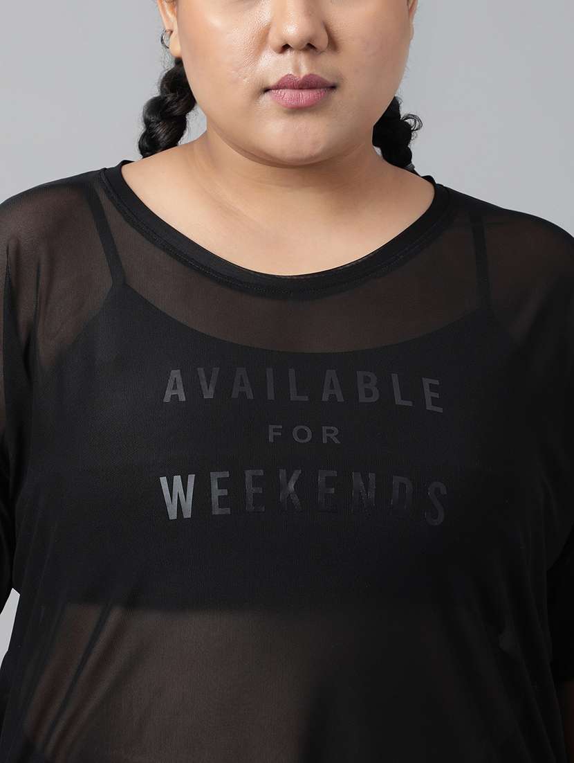 women typography printed plus size dri-fit t-shirt - 21762937 - Standard Image - 5