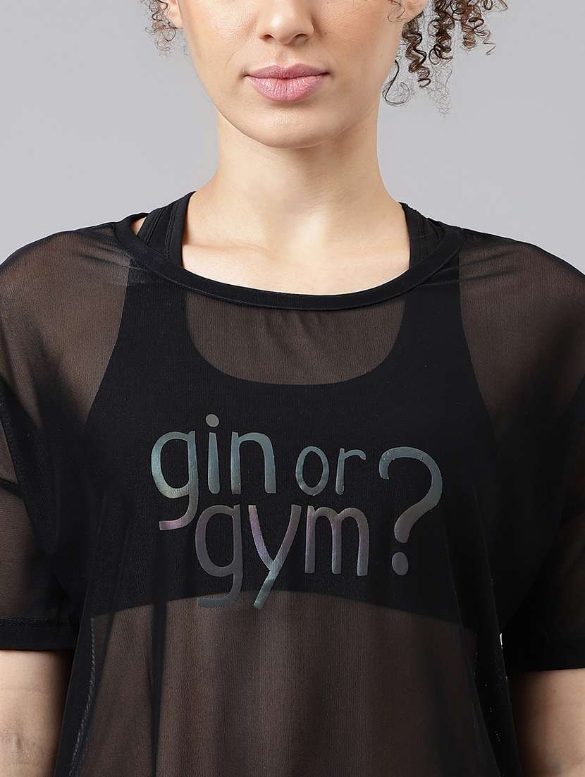 women typography print relaxed fit dri-fit t-shirt - 21762940 -  Standard Image - 5