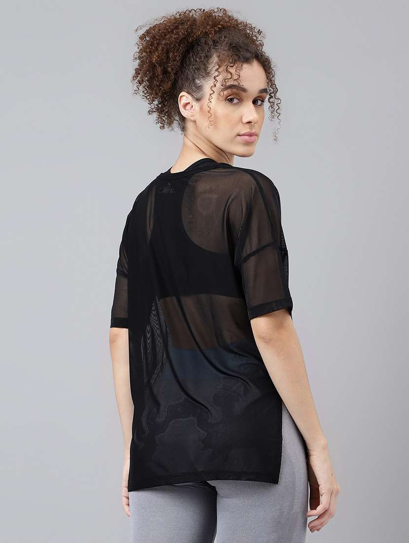 women typography printed relaxed fit dri-fit t-shirt - 21762942 -  Standard Image - 3