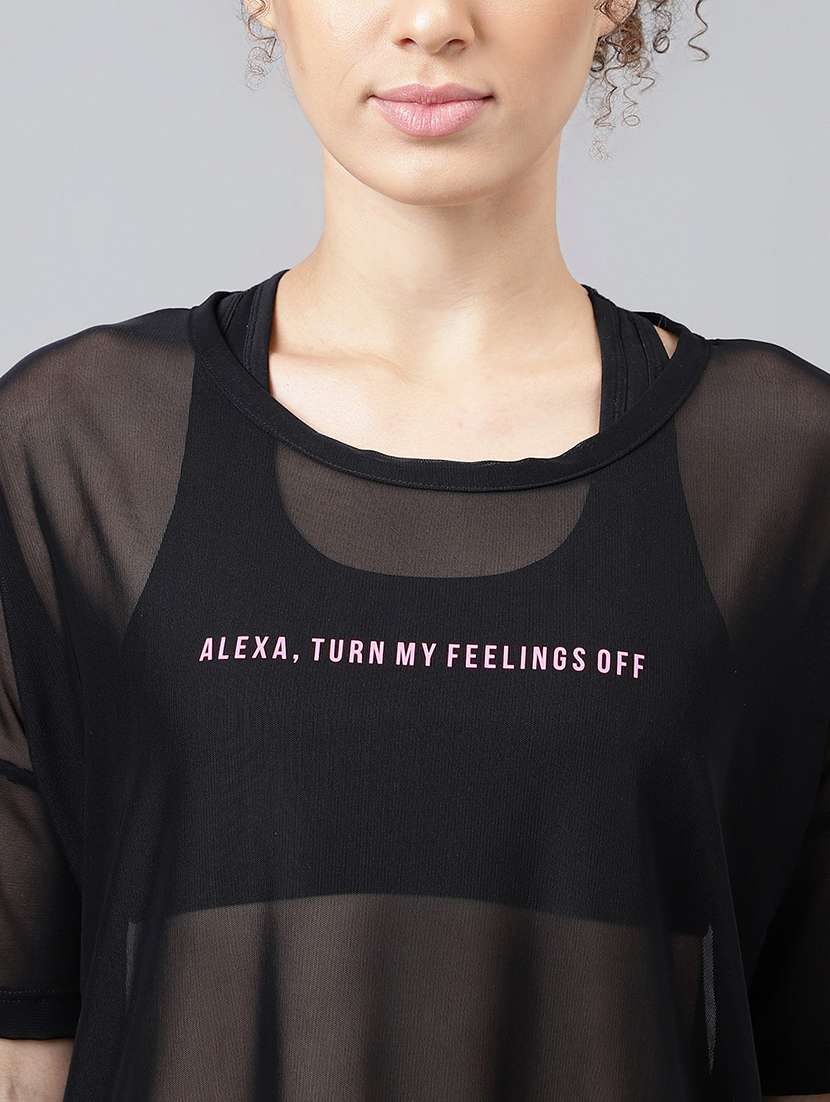 women typography printed relaxed fit dri-fit t-shirt - 21762942 -  Standard Image - 5