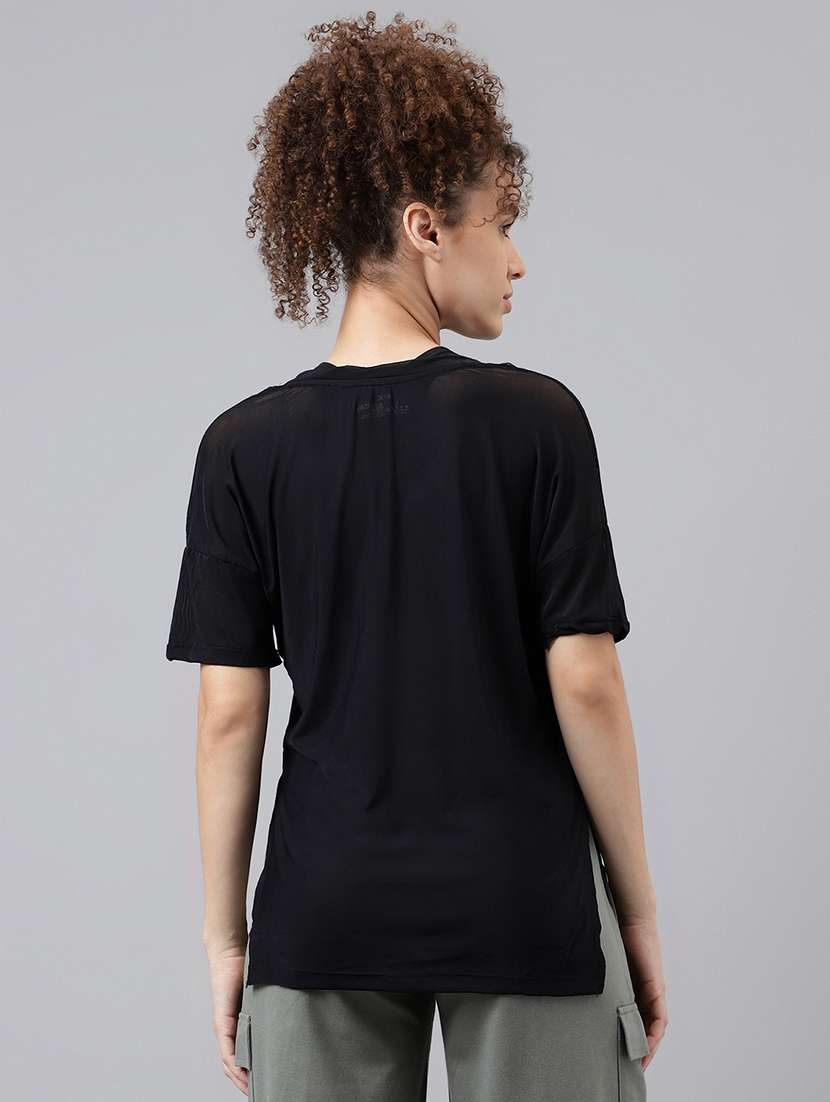 women typography printed relaxed fit dri-fit t-shirt - 21762945 -  Standard Image - 3