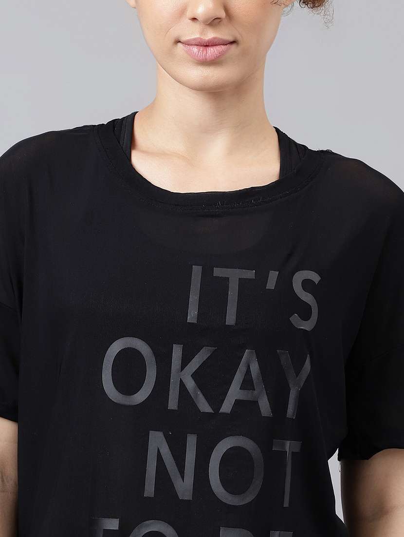 women typography printed relaxed fit dri-fit t-shirt - 21762945 -  Standard Image - 5