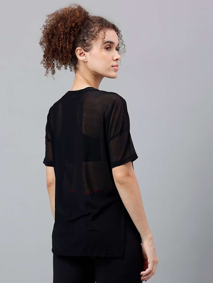 women typography printed relaxed fit dri-fit t-shirt - 21762947 -  Standard Image - 3