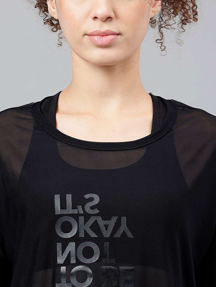 women typography printed relaxed fit dri-fit t-shirt - 21762947 -  Standard Image - 5