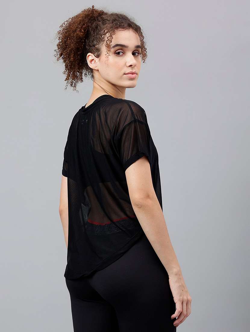 women typography printed relaxed fit dri-fit t-shirt - 21762949 -  Standard Image - 3