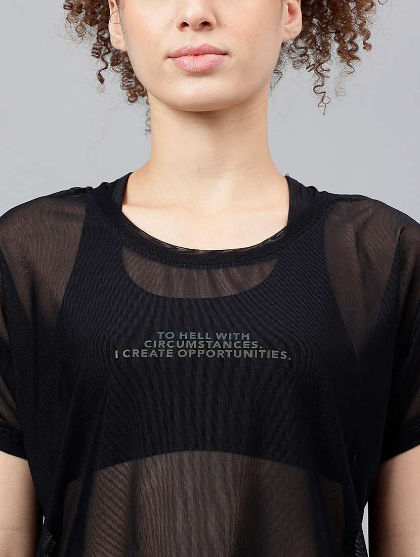 women typography printed relaxed fit dri-fit t-shirt - 21762949 -  Standard Image - 5