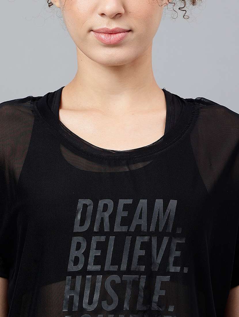 women typography printed relaxed fit dri-fit t-shirt - 21762951 -  Standard Image - 5