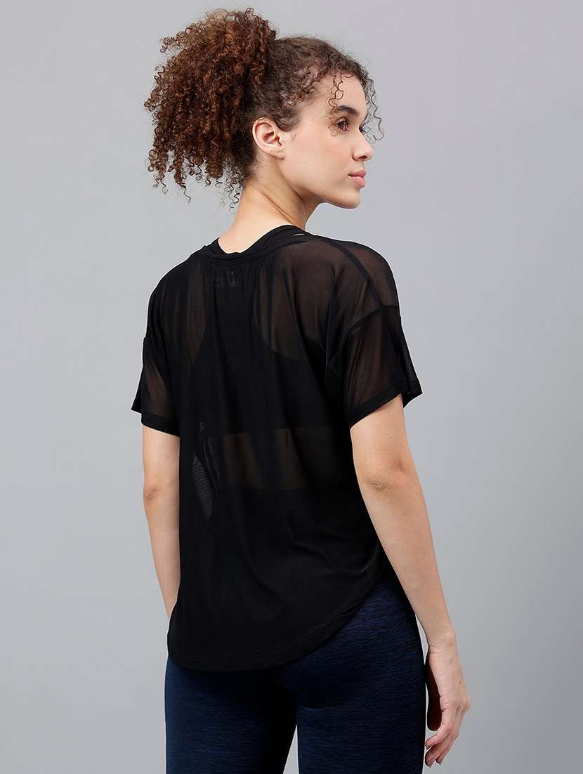 women typography printed relaxed fit dri-fit t-shirt - 21762953 -  Standard Image - 3