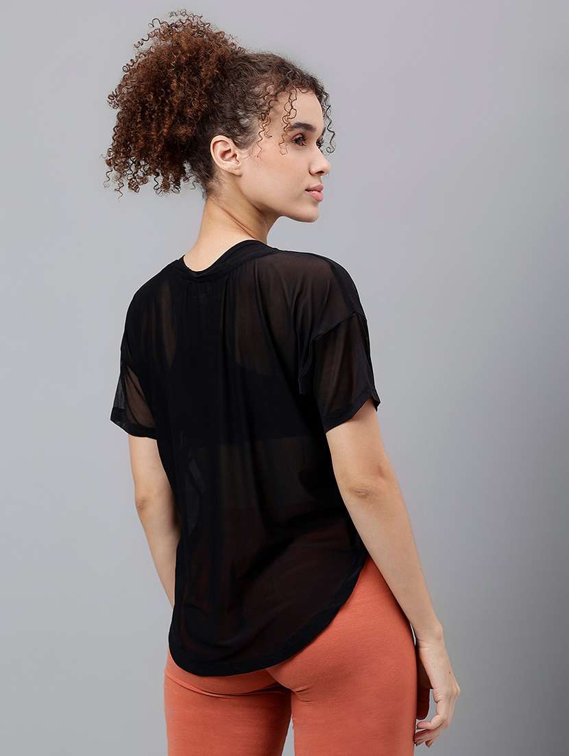 women typography printed relaxed fit dri-fit t-shirt - 21762954 -  Standard Image - 3