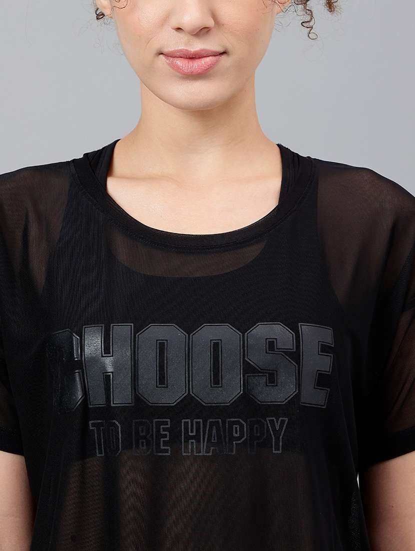 women typography printed relaxed fit dri-fit t-shirt - 21762954 -  Standard Image - 5