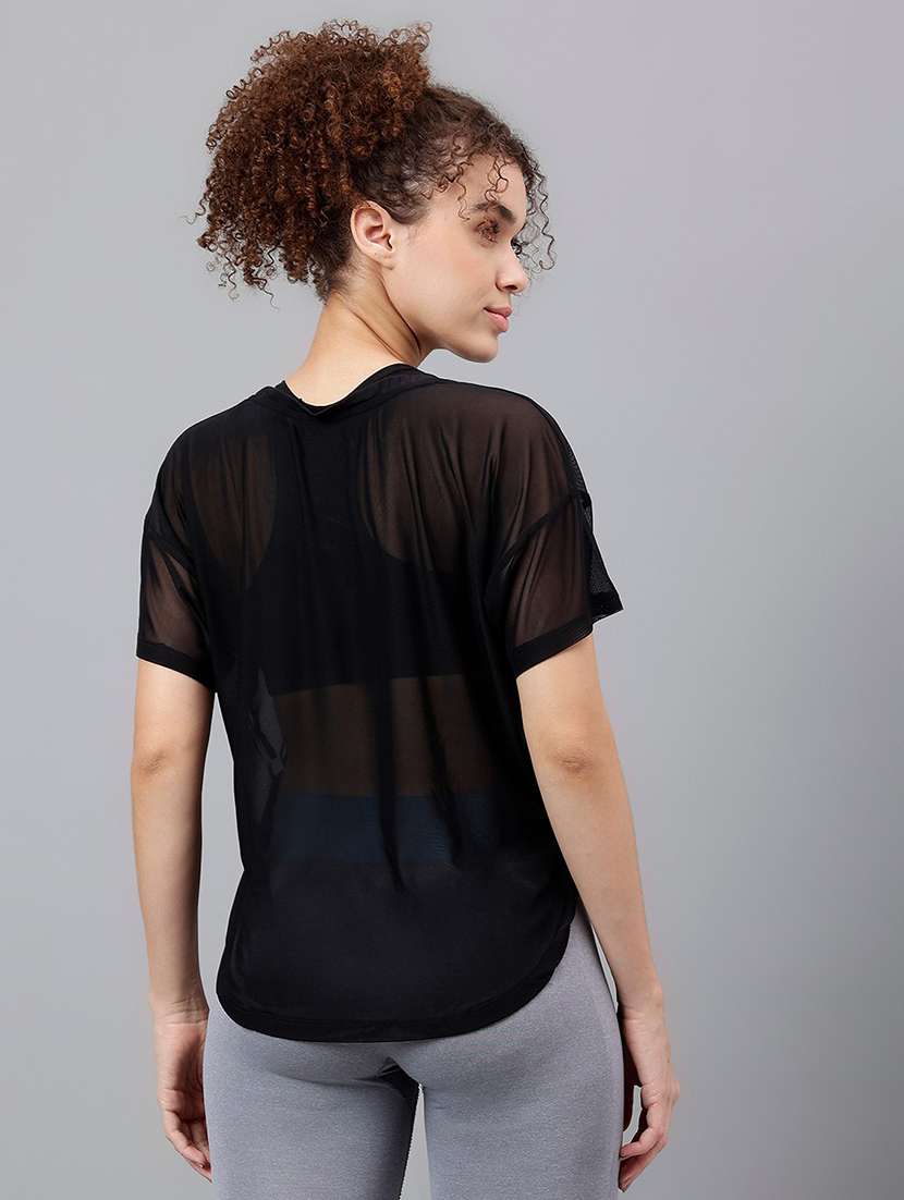 women typography printed relaxed fit dri-fit t-shirt - 21762957 -  Standard Image - 3