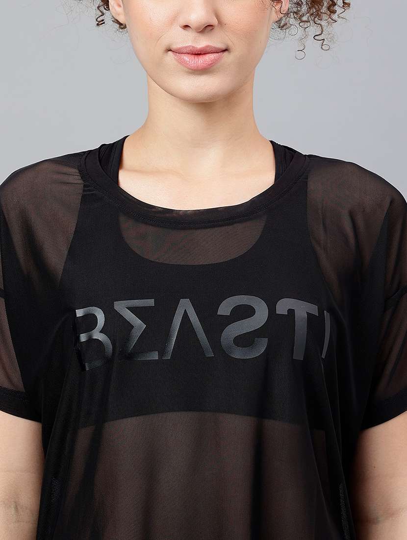 women typography printed relaxed fit dri-fit t-shirt - 21762957 -  Standard Image - 5