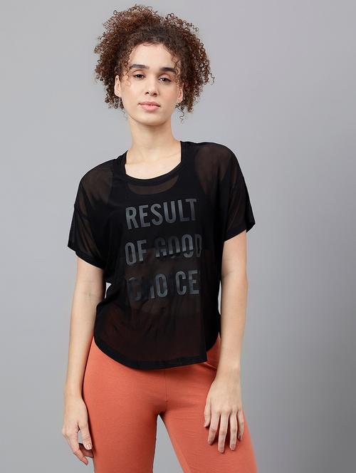 women typography printed relaxed fit dri-fit t-shirt - 21762958 -  Standard Image - 0