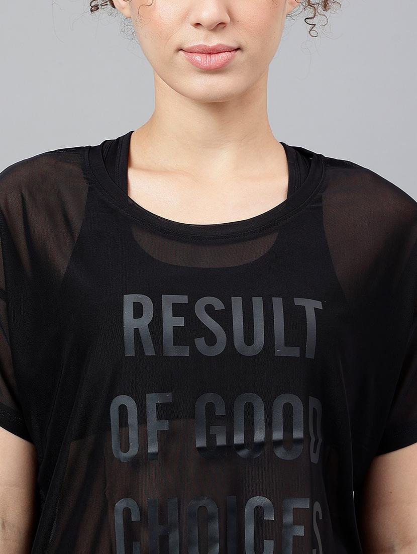 women typography printed relaxed fit dri-fit t-shirt - 21762958 - Standard Image - 5