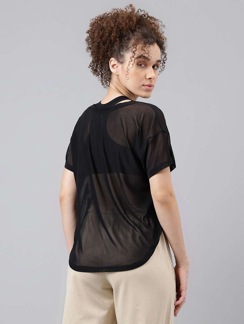 women typography printed relaxed fit dri-fit t-shirt - 21762959 -  Standard Image - 3