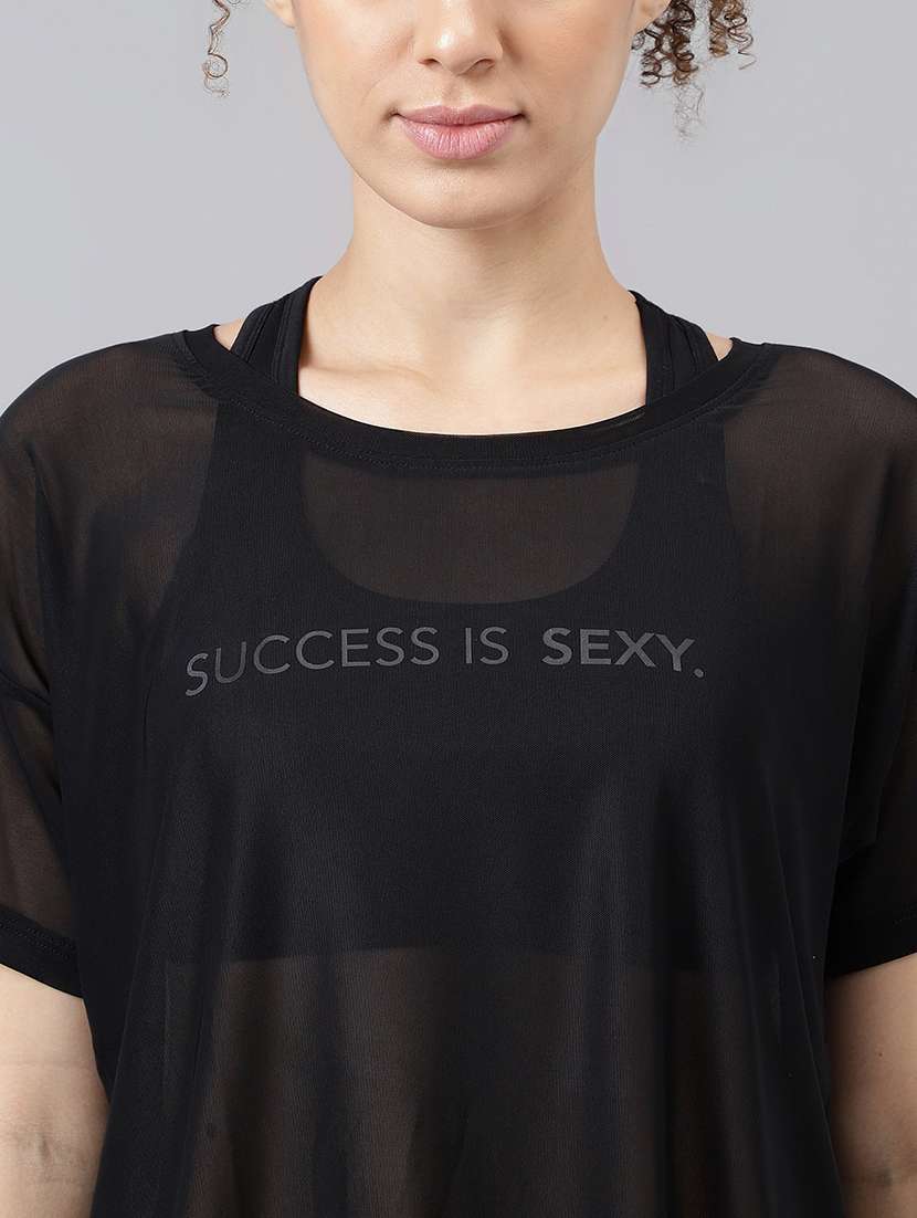 women typography printed relaxed fit dri-fit t-shirt - 21762959 -  Standard Image - 5