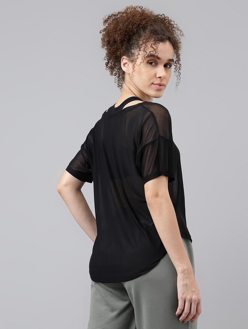women typography printed relaxed fit dri-fit t-shirt - 21762965 - Standard Image - 3