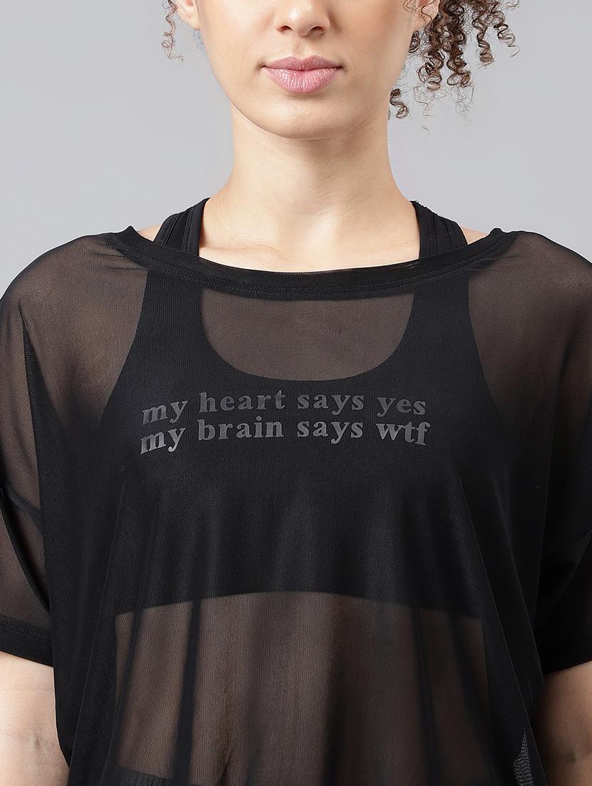 women typography printed relaxed fit dri-fit t-shirt - 21762965 - Standard Image - 5