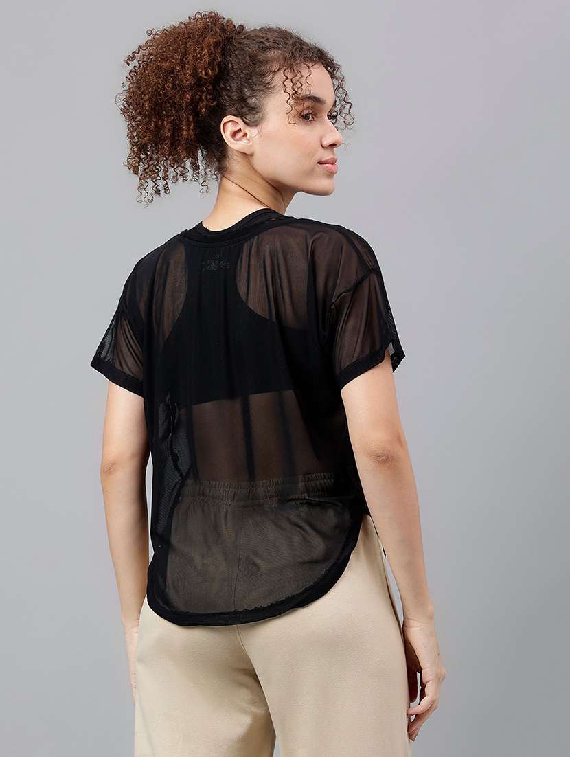 women typography printed relaxed fit dri-fit t-shirt - 21762966 -  Standard Image - 3