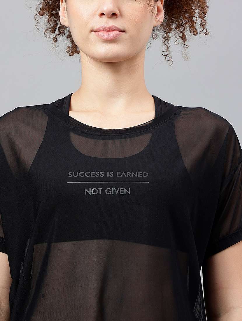 women typography printed relaxed fit dri-fit t-shirt - 21762966 -  Standard Image - 5