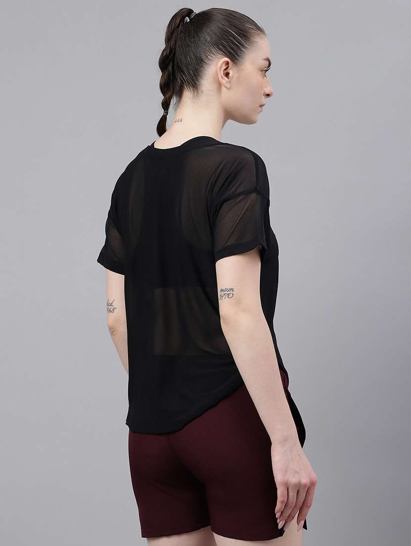 women printed round neck dri fit t-shirt - 21762967 -  Standard Image - 3