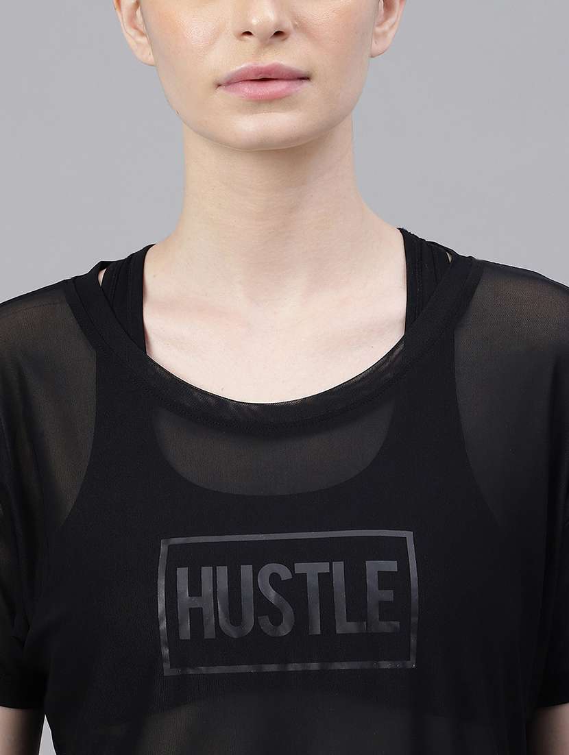 women printed round neck dri fit t-shirt - 21762967 -  Standard Image - 5