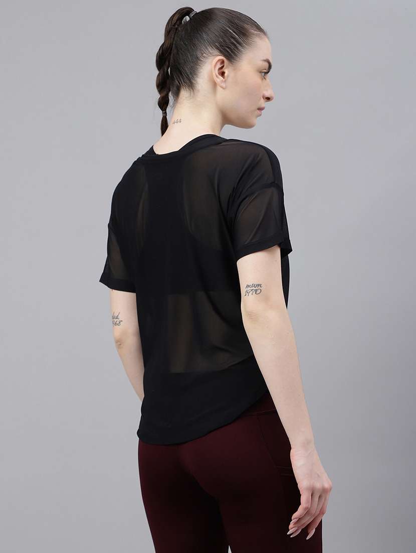 women printed round neck dri fit t-shirt - 21762968 -  Standard Image - 3