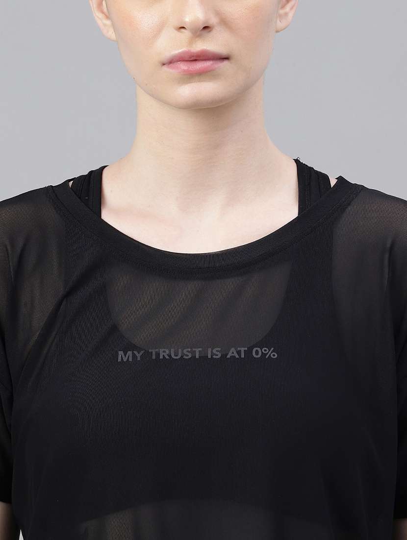 women printed round neck dri fit t-shirt - 21762968 -  Standard Image - 5