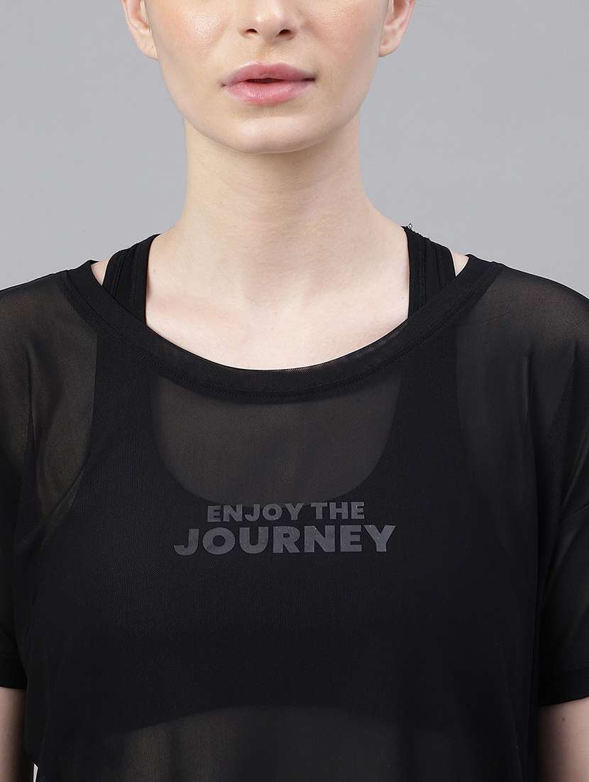 women typography printed relaxed fit dri-fit t-shirt - 21762970 -  Standard Image - 5