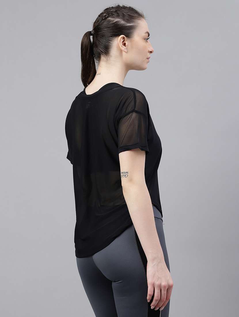 women printed round neck dri fit t-shirt - 21762971 -  Standard Image - 3