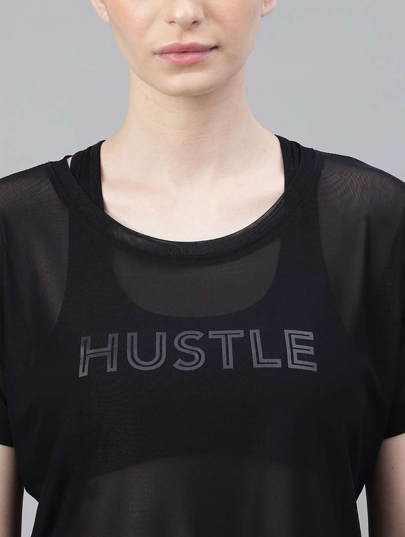 women printed round neck dri fit t-shirt - 21762972 -  Standard Image - 5