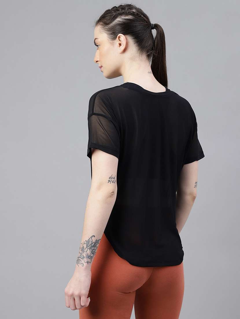 women printed round neck dri fit t-shirt - 21762973 -  Standard Image - 3