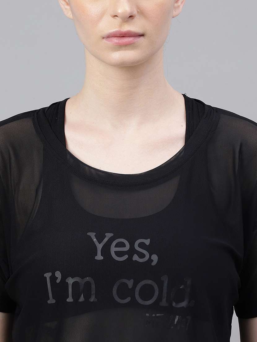 women printed round neck dri fit t-shirt - 21762975 -  Standard Image - 5